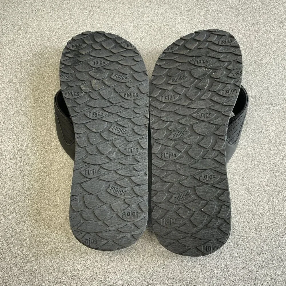 Flojos Men's Size 9M Black Flip Flops Thong Sandals
